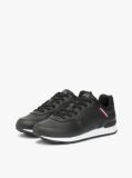 Black Signature Tape Trainers With Leather  Men