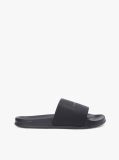 Black Logo Textured Pool Slides  Men