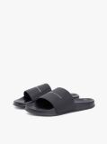 Black Logo Textured Pool Slides  Men