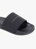 Black Logo Textured Pool Slides  Men