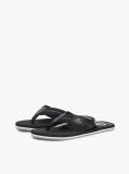Black Crest Patch Webbing Strap Flip-Flops  Men