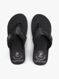 Black Crest Patch Webbing Strap Flip-Flops  Men