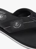Black Crest Patch Webbing Strap Flip-Flops  Men