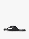 Black Crest Patch Webbing Strap Flip-Flops  Men