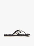 Black Webbing Strap Logo Flip-Flops  Men