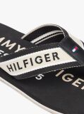 Black Webbing Strap Logo Flip-Flops  Men