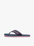 Blue Webbing Strap Logo Flip-Flops  Men