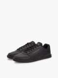 Black Contrast Heel Trainers With Leather  Men
