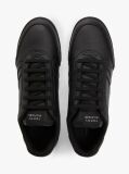Black Contrast Heel Trainers With Leather  Men