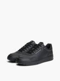 Black Mixed Texture Basketball Trainers With Leather  Men