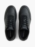 Black Mixed Texture Basketball Trainers With Leather  Men