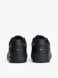Black Mixed Texture Basketball Trainers With Leather  Men