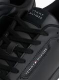 Black Mixed Texture Basketball Trainers With Leather  Men