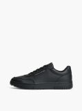 Black Mixed Texture Basketball Trainers With Leather  Men