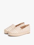 Beige Canvas Stripe TH Monogram Platform Espadrilles  Women