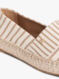 Beige Canvas Stripe TH Monogram Platform Espadrilles  Women