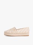 Beige Canvas Stripe TH Monogram Platform Espadrilles  Women
