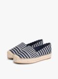 Blue Canvas Stripe TH Monogram Platform Espadrilles  Women