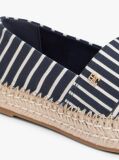 Blue Canvas Stripe TH Monogram Platform Espadrilles  Women