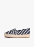 Blue Canvas Stripe TH Monogram Platform Espadrilles  Women