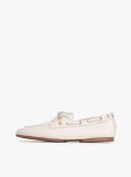 Beige Leather TH Monogram Boat Shoes  Women
