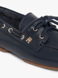 Blue Leather TH Monogram Boat Shoes  Women