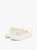 Beige Braided Strap Wedge Flip-Flops  Women