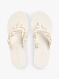Beige Braided Strap Wedge Flip-Flops  Women