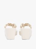 Beige Braided Strap Wedge Flip-Flops  Women