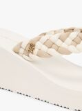 Beige Braided Strap Wedge Flip-Flops  Women