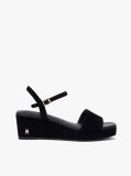 Black Suede TH Monogram Wedge Sandals  Women
