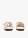 Beige Woven Flat Mules  Women