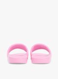 Pink Logo Embroidery Canvas Pool Slides  Women