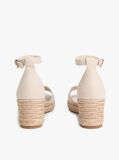 Beige Hemp Crossover Strap Wedge Espadrilles  Women