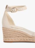Beige Hemp Crossover Strap Wedge Espadrilles  Women