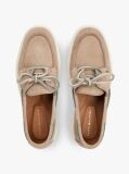 Beige Lightweight Suede Lace-Up Boat Shoes  Women