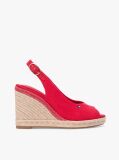 Red Hemp Slingback Wedge Espadrilles  Women
