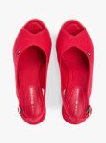 Red Hemp Slingback Wedge Espadrilles  Women