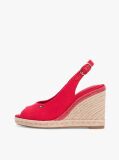 Red Hemp Slingback Wedge Espadrilles  Women