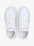 White Metallic Logo Leather Serrated Trainers  Women