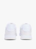 White Metallic Logo Leather Serrated Trainers  Women