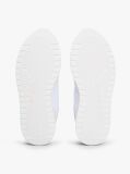 White Metallic Logo Leather Serrated Trainers  Women