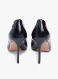 Black Leather Pointed Toe Stiletto Heels  Women