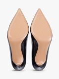 Black Leather Pointed Toe Stiletto Heels  Women