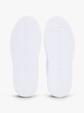 White Hilfiger Icon Leather Logo Embroidery Court Trainers  Women