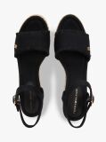 Black TH Monogram Woven Wedge Espadrilles  Women