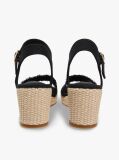 Black TH Monogram Woven Wedge Espadrilles  Women