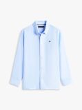 Blue Relaxed Fit Flag Embroidery Linen Blend Shirt  Boys