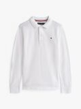 White Regular Fit Pique Long Sleeve Polo Shirt  Boys