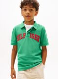 Green Regular Fit Textured Polo Shirt  Boys